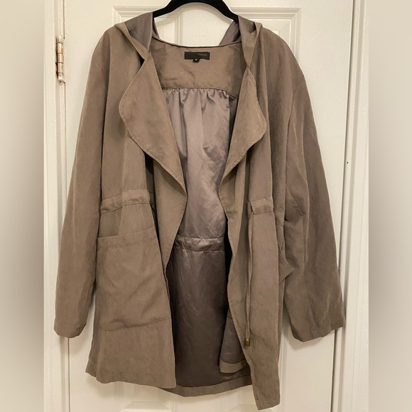 Jackets & Blazers - Lovposh Faux Suede Grey Tie Jacket